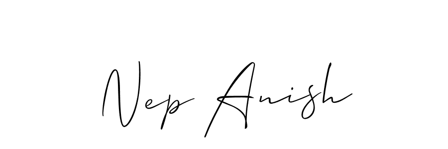 Create a beautiful signature design for name Nep Anish. With this signature (Allison_Script) fonts, you can make a handwritten signature for free. Nep Anish signature style 2 images and pictures png
