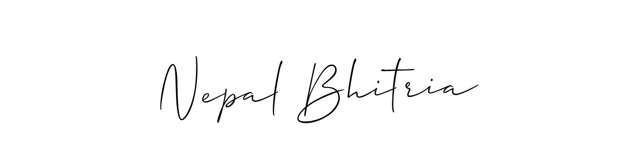 Check out images of Autograph of Nepal Bhitria name. Actor Nepal Bhitria Signature Style. Allison_Script is a professional sign style online. Nepal Bhitria signature style 2 images and pictures png