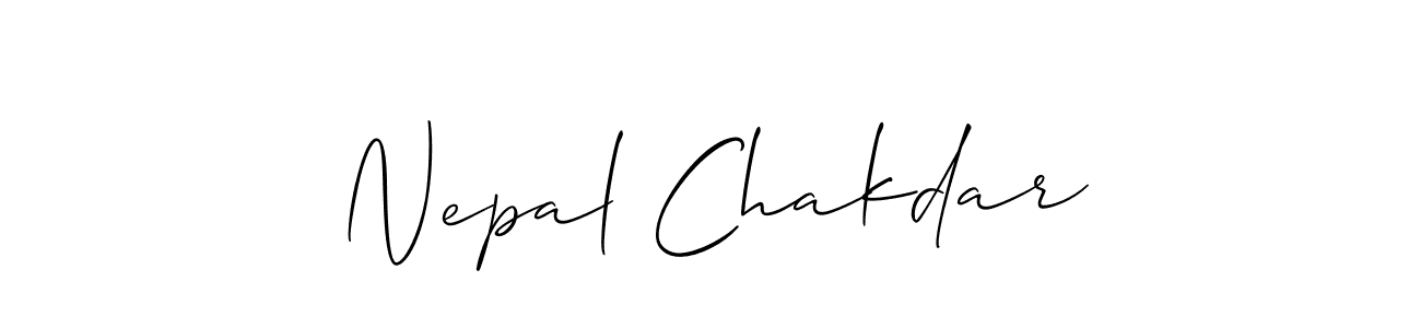 Also You can easily find your signature by using the search form. We will create Nepal Chakdar name handwritten signature images for you free of cost using Allison_Script sign style. Nepal Chakdar signature style 2 images and pictures png