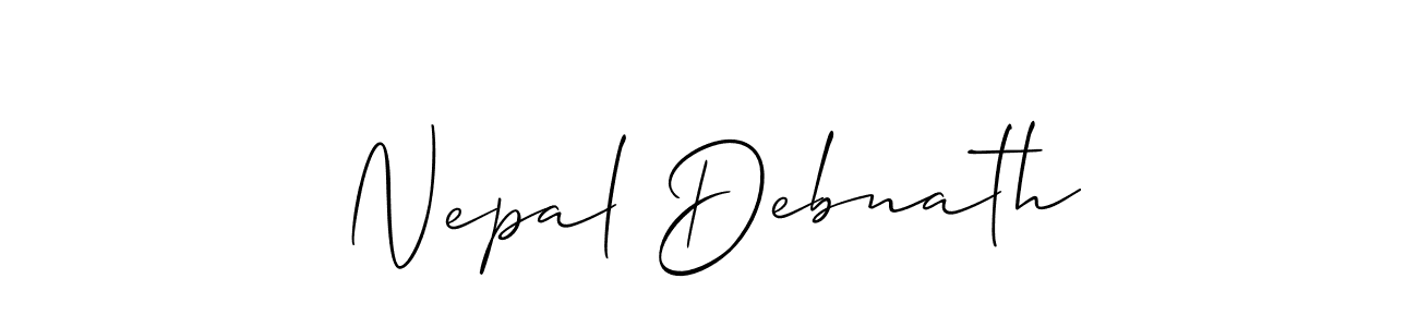 Use a signature maker to create a handwritten signature online. With this signature software, you can design (Allison_Script) your own signature for name Nepal Debnath. Nepal Debnath signature style 2 images and pictures png