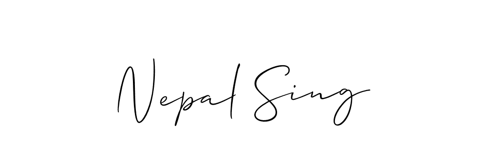 Also You can easily find your signature by using the search form. We will create Nepal Sing name handwritten signature images for you free of cost using Allison_Script sign style. Nepal Sing signature style 2 images and pictures png