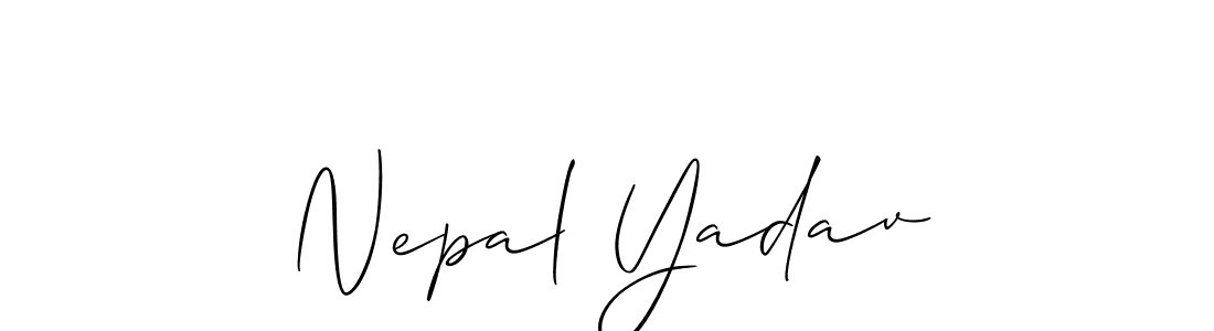 The best way (Allison_Script) to make a short signature is to pick only two or three words in your name. The name Nepal Yadav include a total of six letters. For converting this name. Nepal Yadav signature style 2 images and pictures png