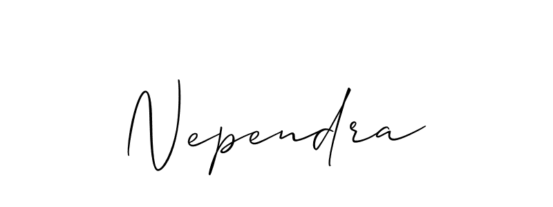 How to Draw Nependra signature style? Allison_Script is a latest design signature styles for name Nependra. Nependra signature style 2 images and pictures png