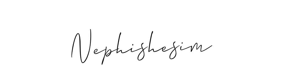 Make a beautiful signature design for name Nephishesim. With this signature (Allison_Script) style, you can create a handwritten signature for free. Nephishesim signature style 2 images and pictures png