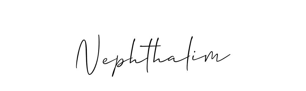 Use a signature maker to create a handwritten signature online. With this signature software, you can design (Allison_Script) your own signature for name Nephthalim. Nephthalim signature style 2 images and pictures png