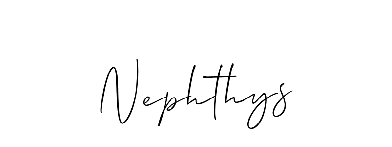 Make a beautiful signature design for name Nephthys. With this signature (Allison_Script) style, you can create a handwritten signature for free. Nephthys signature style 2 images and pictures png