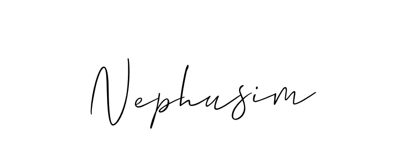 Design your own signature with our free online signature maker. With this signature software, you can create a handwritten (Allison_Script) signature for name Nephusim. Nephusim signature style 2 images and pictures png