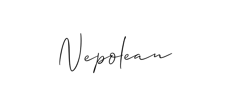 Design your own signature with our free online signature maker. With this signature software, you can create a handwritten (Allison_Script) signature for name Nepolean. Nepolean signature style 2 images and pictures png