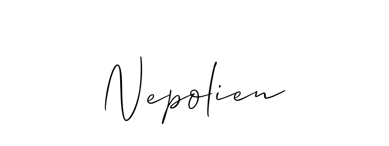 Similarly Allison_Script is the best handwritten signature design. Signature creator online .You can use it as an online autograph creator for name Nepolien. Nepolien signature style 2 images and pictures png