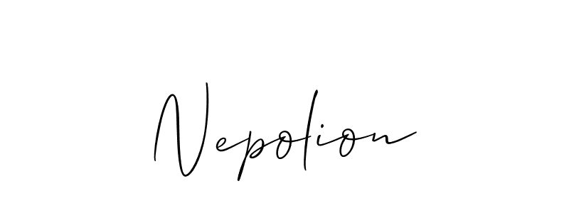 Design your own signature with our free online signature maker. With this signature software, you can create a handwritten (Allison_Script) signature for name Nepolion. Nepolion signature style 2 images and pictures png