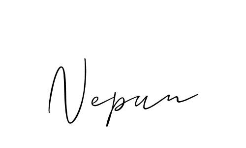 if you are searching for the best signature style for your name Nepun. so please give up your signature search. here we have designed multiple signature styles  using Allison_Script. Nepun signature style 2 images and pictures png