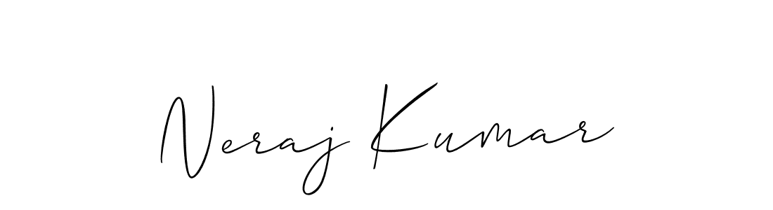 The best way (Allison_Script) to make a short signature is to pick only two or three words in your name. The name Neraj Kumar include a total of six letters. For converting this name. Neraj Kumar signature style 2 images and pictures png