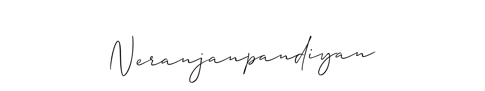 How to make Neranjanpandiyan signature? Allison_Script is a professional autograph style. Create handwritten signature for Neranjanpandiyan name. Neranjanpandiyan signature style 2 images and pictures png
