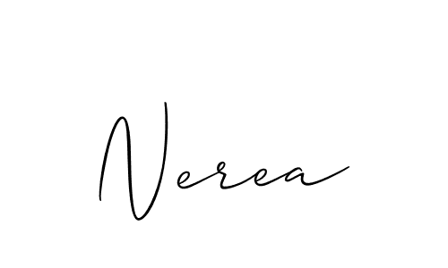 The best way (Allison_Script) to make a short signature is to pick only two or three words in your name. The name Nerea include a total of six letters. For converting this name. Nerea signature style 2 images and pictures png