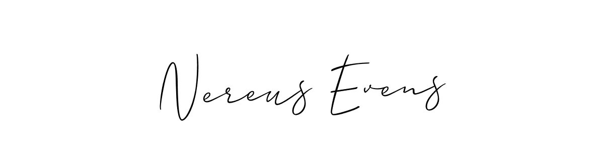 How to Draw Nereus Evens signature style? Allison_Script is a latest design signature styles for name Nereus Evens. Nereus Evens signature style 2 images and pictures png