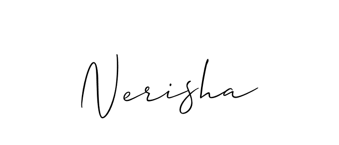 Also You can easily find your signature by using the search form. We will create Nerisha name handwritten signature images for you free of cost using Allison_Script sign style. Nerisha signature style 2 images and pictures png