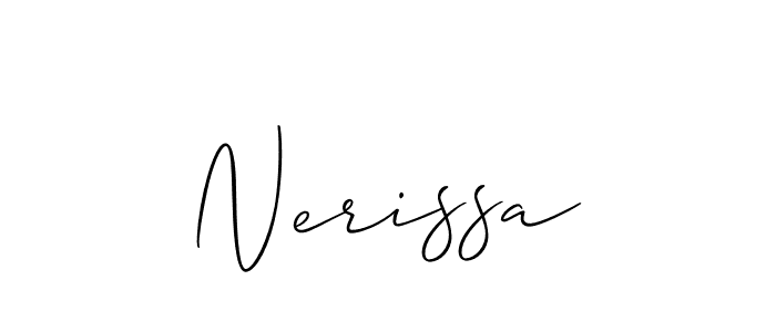 How to make Nerissa name signature. Use Allison_Script style for creating short signs online. This is the latest handwritten sign. Nerissa signature style 2 images and pictures png