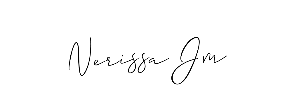 You should practise on your own different ways (Allison_Script) to write your name (Nerissa Jm) in signature. don't let someone else do it for you. Nerissa Jm signature style 2 images and pictures png