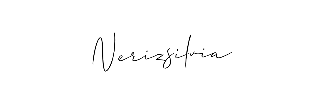 The best way (Allison_Script) to make a short signature is to pick only two or three words in your name. The name Nerizsilvia include a total of six letters. For converting this name. Nerizsilvia signature style 2 images and pictures png