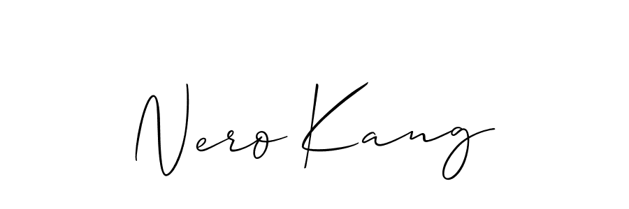 The best way (Allison_Script) to make a short signature is to pick only two or three words in your name. The name Nero Kang include a total of six letters. For converting this name. Nero Kang signature style 2 images and pictures png