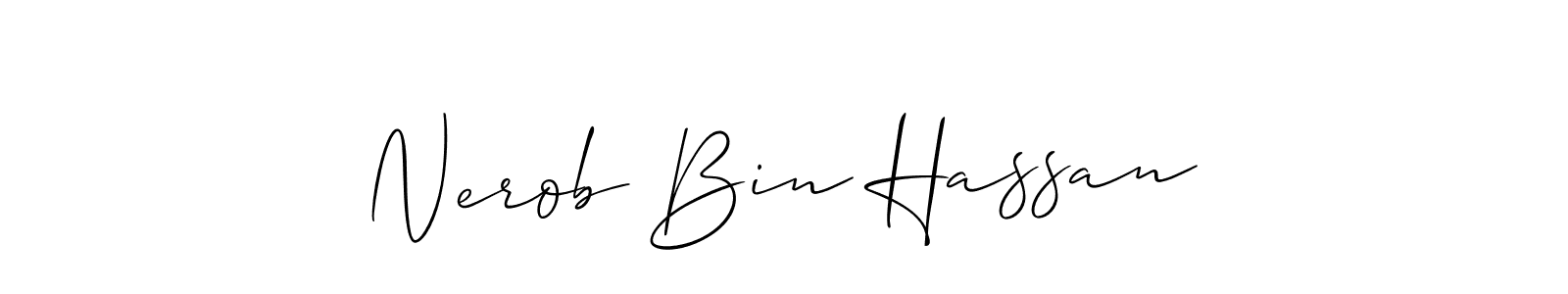 How to Draw Nerob Bin Hassan signature style? Allison_Script is a latest design signature styles for name Nerob Bin Hassan. Nerob Bin Hassan signature style 2 images and pictures png