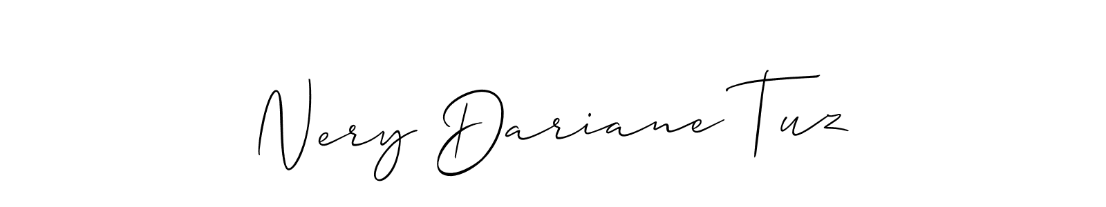 How to make Nery Dariane Tuz signature? Allison_Script is a professional autograph style. Create handwritten signature for Nery Dariane Tuz name. Nery Dariane Tuz signature style 2 images and pictures png