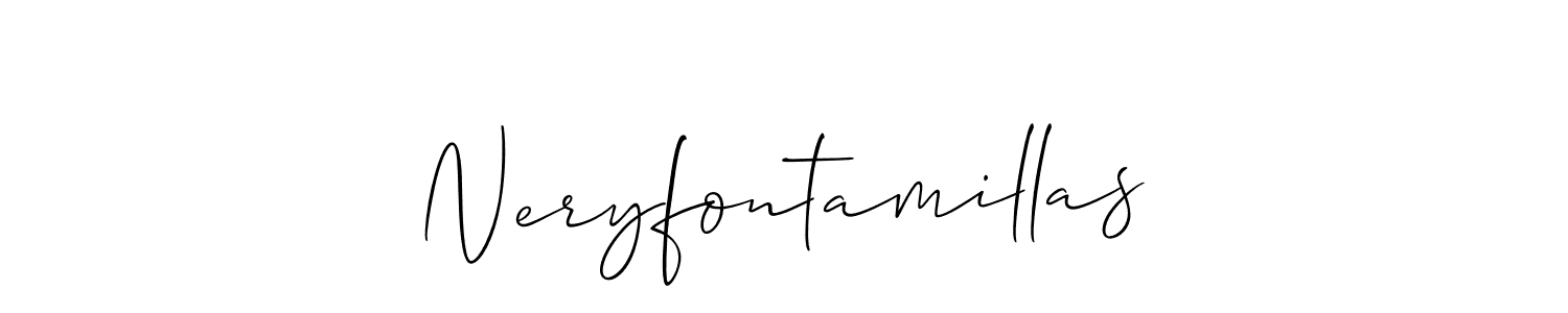 Use a signature maker to create a handwritten signature online. With this signature software, you can design (Allison_Script) your own signature for name Neryfontamillas. Neryfontamillas signature style 2 images and pictures png