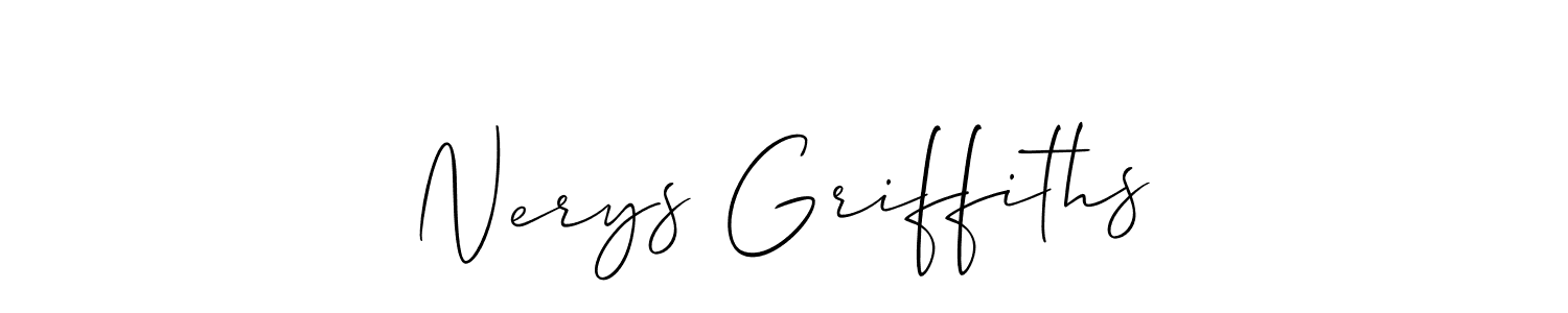 See photos of Nerys Griffiths official signature by Spectra . Check more albums & portfolios. Read reviews & check more about Allison_Script font. Nerys Griffiths signature style 2 images and pictures png