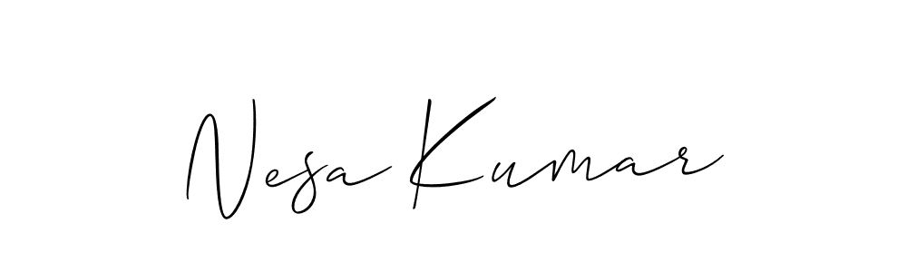 Use a signature maker to create a handwritten signature online. With this signature software, you can design (Allison_Script) your own signature for name Nesa Kumar. Nesa Kumar signature style 2 images and pictures png