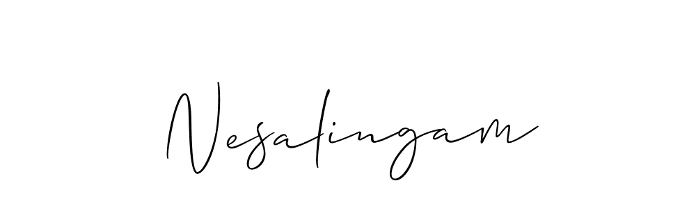 Make a beautiful signature design for name Nesalingam. With this signature (Allison_Script) style, you can create a handwritten signature for free. Nesalingam signature style 2 images and pictures png