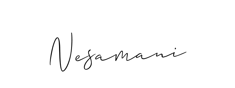 How to make Nesamani signature? Allison_Script is a professional autograph style. Create handwritten signature for Nesamani name. Nesamani signature style 2 images and pictures png