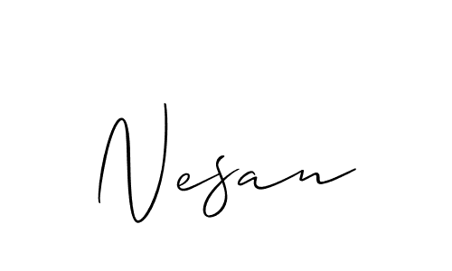 Create a beautiful signature design for name Nesan. With this signature (Allison_Script) fonts, you can make a handwritten signature for free. Nesan signature style 2 images and pictures png
