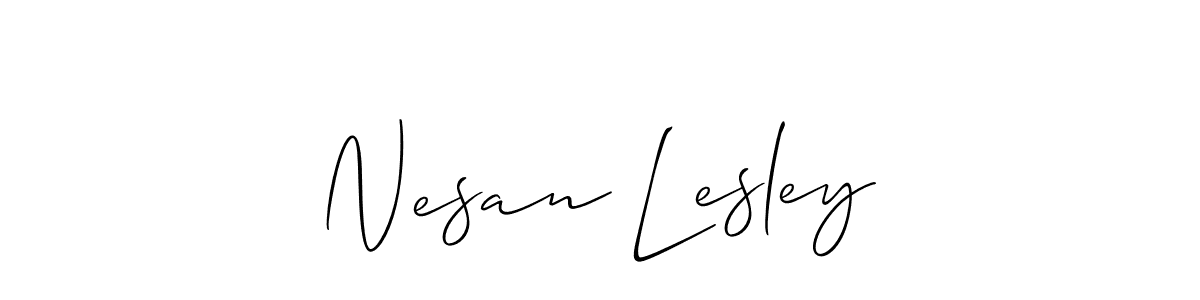 Make a short Nesan Lesley signature style. Manage your documents anywhere anytime using Allison_Script. Create and add eSignatures, submit forms, share and send files easily. Nesan Lesley signature style 2 images and pictures png