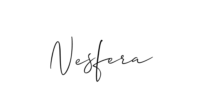 Make a beautiful signature design for name Nesfera. With this signature (Allison_Script) style, you can create a handwritten signature for free. Nesfera signature style 2 images and pictures png