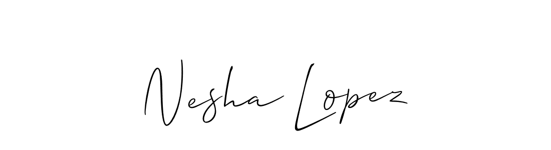 Nesha Lopez stylish signature style. Best Handwritten Sign (Allison_Script) for my name. Handwritten Signature Collection Ideas for my name Nesha Lopez. Nesha Lopez signature style 2 images and pictures png