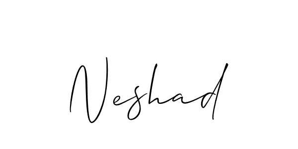 How to Draw Neshad signature style? Allison_Script is a latest design signature styles for name Neshad. Neshad signature style 2 images and pictures png