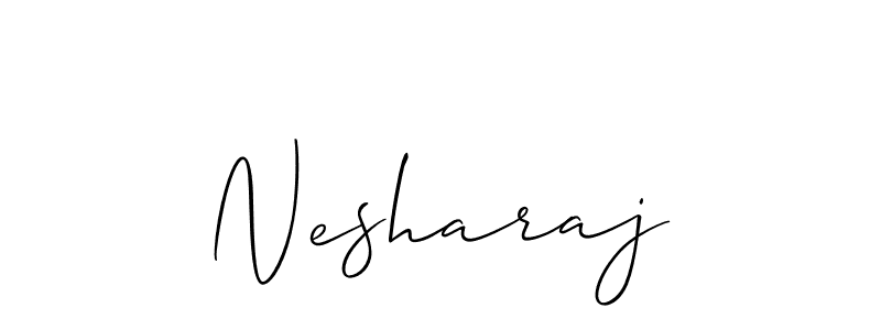 Use a signature maker to create a handwritten signature online. With this signature software, you can design (Allison_Script) your own signature for name Nesharaj. Nesharaj signature style 2 images and pictures png