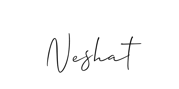 Allison_Script is a professional signature style that is perfect for those who want to add a touch of class to their signature. It is also a great choice for those who want to make their signature more unique. Get Neshat name to fancy signature for free. Neshat signature style 2 images and pictures png