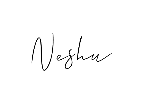 The best way (Allison_Script) to make a short signature is to pick only two or three words in your name. The name Neshu include a total of six letters. For converting this name. Neshu signature style 2 images and pictures png