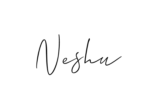 Create a beautiful signature design for name Neshu. With this signature (Allison_Script) fonts, you can make a handwritten signature for free. Neshu signature style 2 images and pictures png