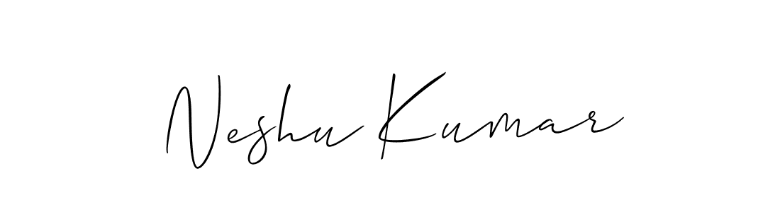 How to make Neshu Kumar signature? Allison_Script is a professional autograph style. Create handwritten signature for Neshu Kumar name. Neshu Kumar signature style 2 images and pictures png