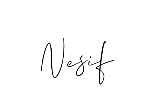 Use a signature maker to create a handwritten signature online. With this signature software, you can design (Allison_Script) your own signature for name Nesif. Nesif signature style 2 images and pictures png