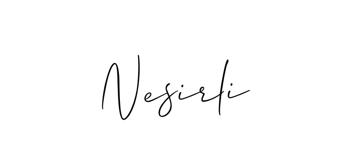 Use a signature maker to create a handwritten signature online. With this signature software, you can design (Allison_Script) your own signature for name Nesirli. Nesirli signature style 2 images and pictures png