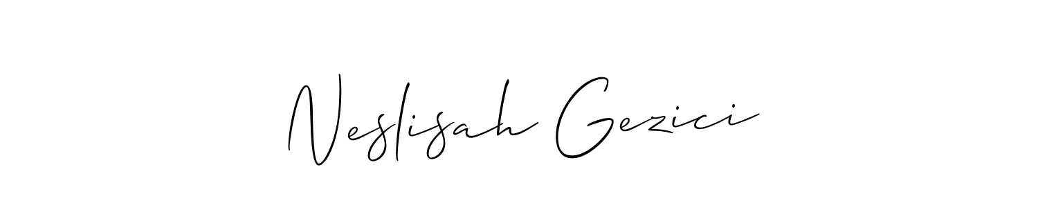 How to make Neslisah Gezici signature? Allison_Script is a professional autograph style. Create handwritten signature for Neslisah Gezici name. Neslisah Gezici signature style 2 images and pictures png