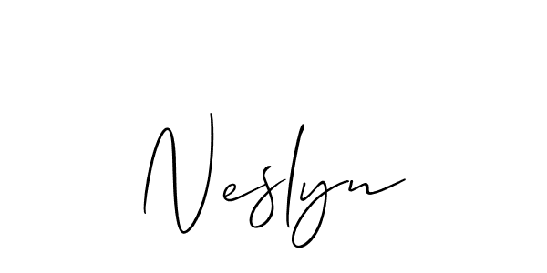 How to make Neslyn name signature. Use Allison_Script style for creating short signs online. This is the latest handwritten sign. Neslyn signature style 2 images and pictures png