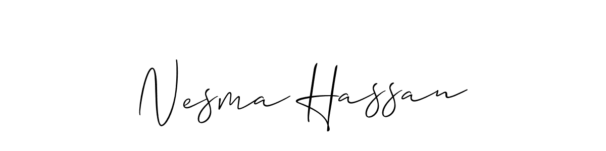 if you are searching for the best signature style for your name Nesma Hassan. so please give up your signature search. here we have designed multiple signature styles  using Allison_Script. Nesma Hassan signature style 2 images and pictures png