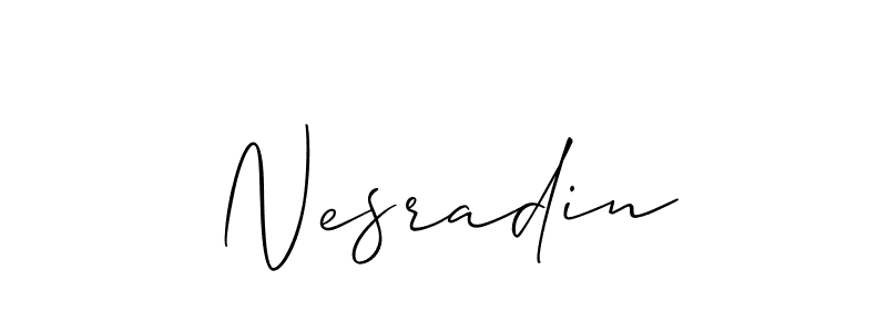 Once you've used our free online signature maker to create your best signature Allison_Script style, it's time to enjoy all of the benefits that Nesradin name signing documents. Nesradin signature style 2 images and pictures png
