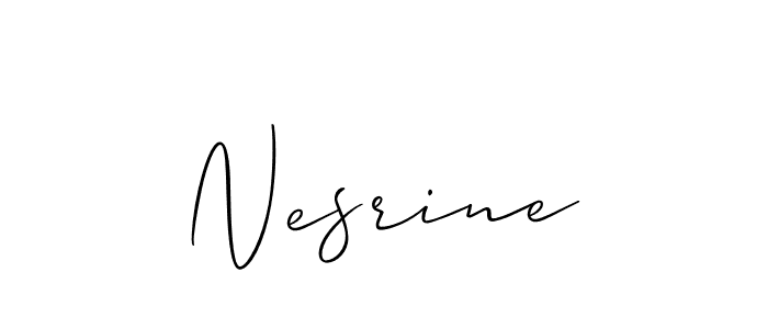 How to make Nesrine signature? Allison_Script is a professional autograph style. Create handwritten signature for Nesrine name. Nesrine signature style 2 images and pictures png