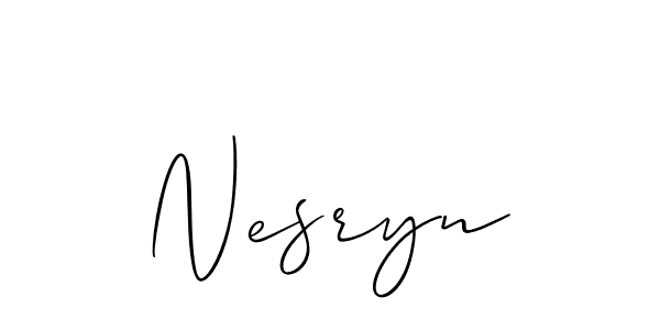 How to Draw Nesryn signature style? Allison_Script is a latest design signature styles for name Nesryn. Nesryn signature style 2 images and pictures png