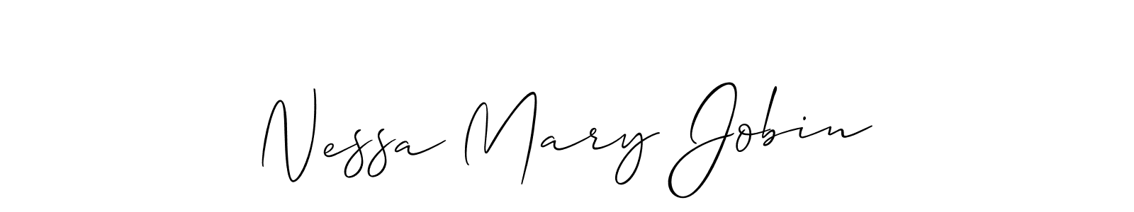 How to Draw Nessa Mary Jobin signature style? Allison_Script is a latest design signature styles for name Nessa Mary Jobin. Nessa Mary Jobin signature style 2 images and pictures png